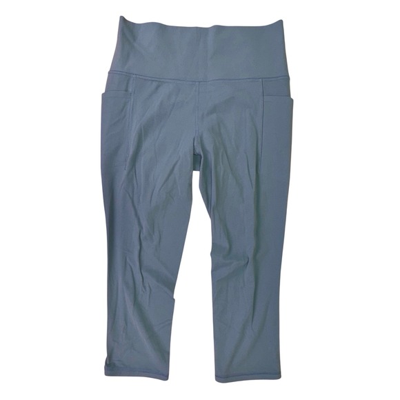 Athleta Salutation Stash Pocket II Capri Leggings Blue Size M Yoga Running - Picture 1 of 7